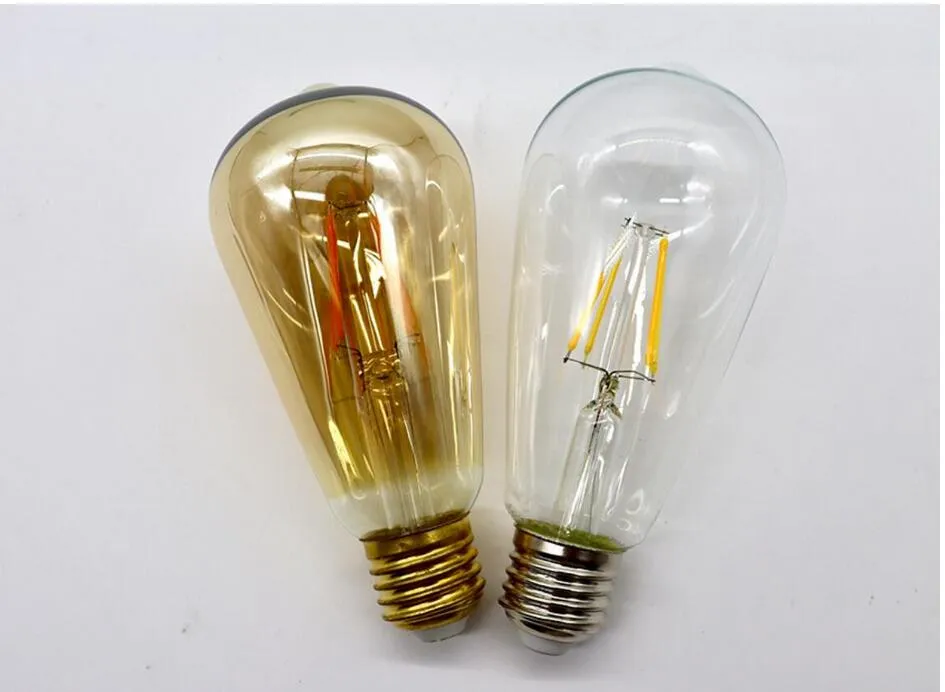 E27 ST64 LED Bulbs Vintage LED Filament Bulb Retro Lights 2W 4W 6W 8W Warm White AC110-240V256h