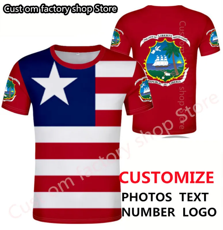 LIBERIA T-Shirt kostenlos nach Maß Name Nummer T-Shirt Nation Flagge Republik Liberian Land College Druck Kleidung 220609