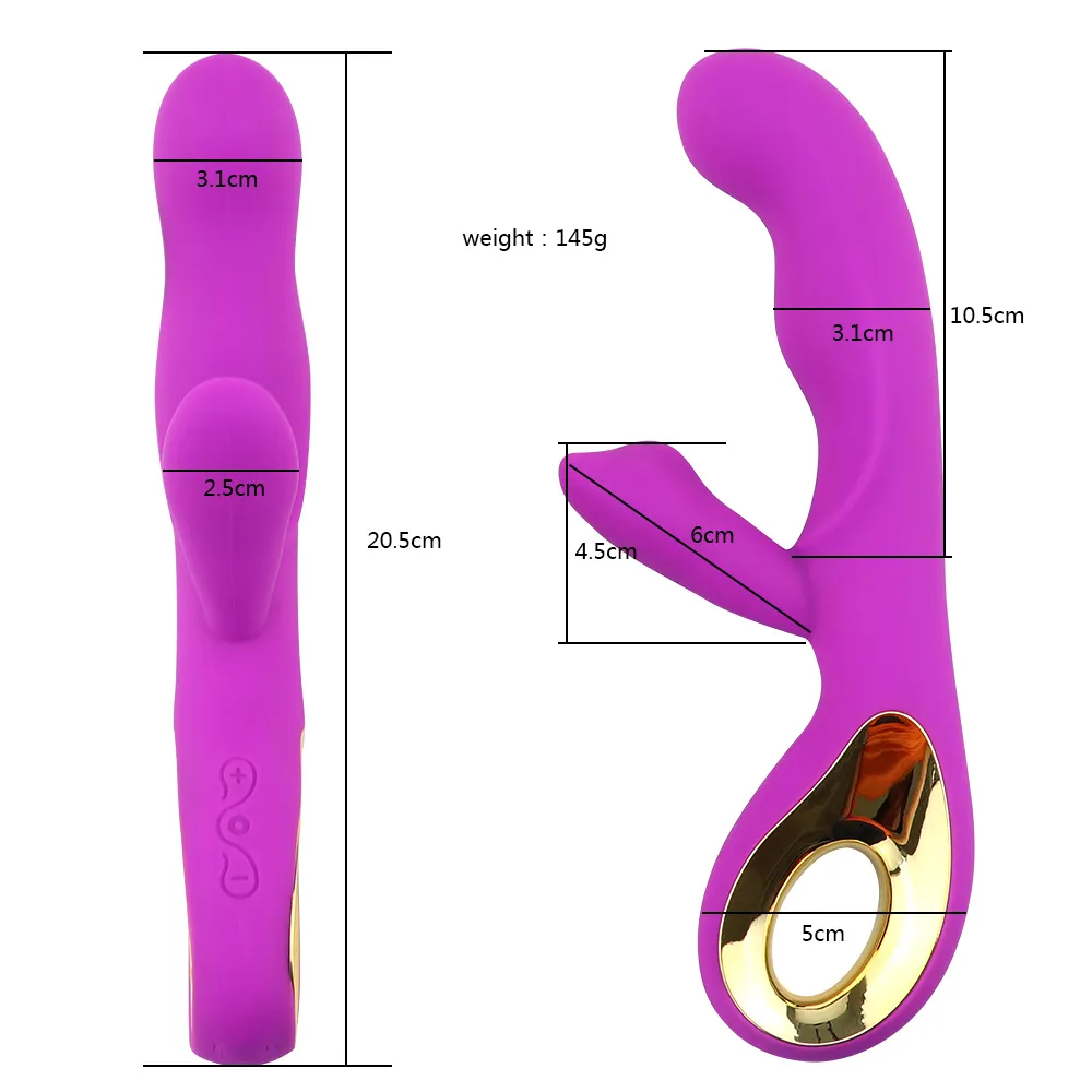 G 10の強力な振動でのスポットウサギバイブレータークリトリス乳首刺激デュアルモーターディルドアダルトセクシーなおもちゃ