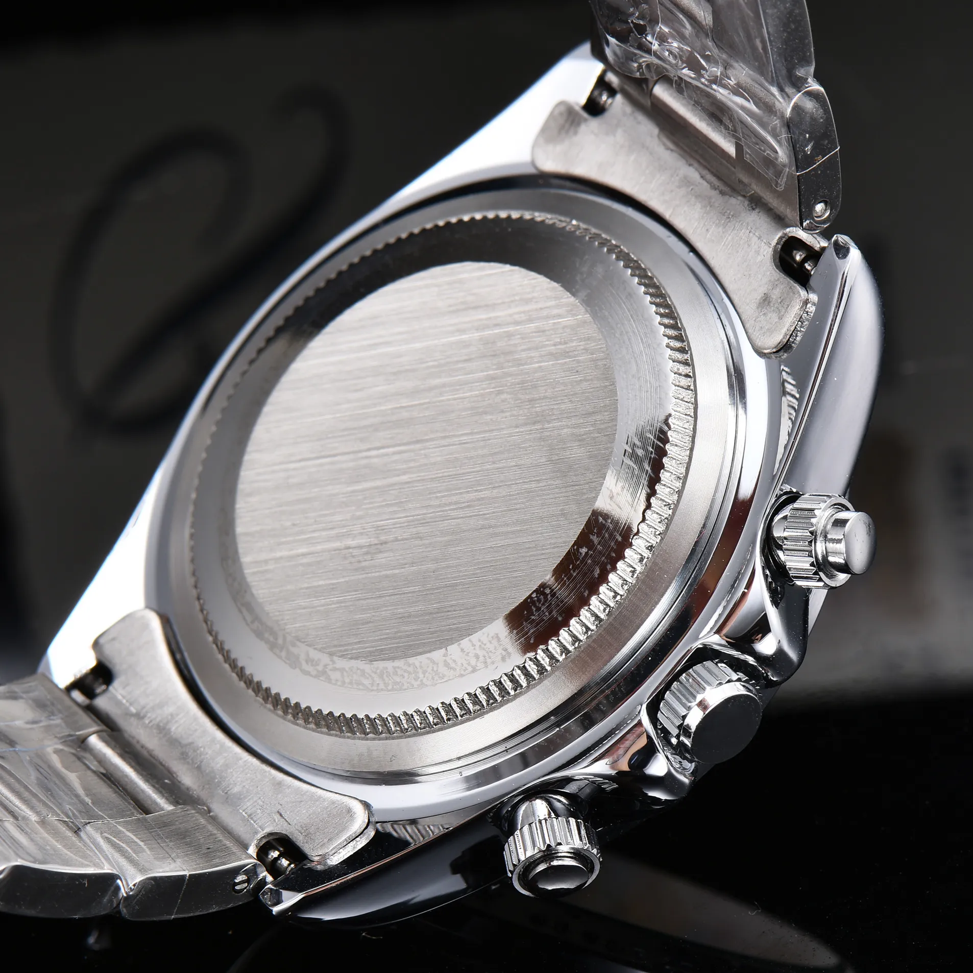 Ny klocka automatiskt mode rostfritt stål keramiska armbandsur män timme hand kvarts rörelse högkvalitativ metallband vattentät266s