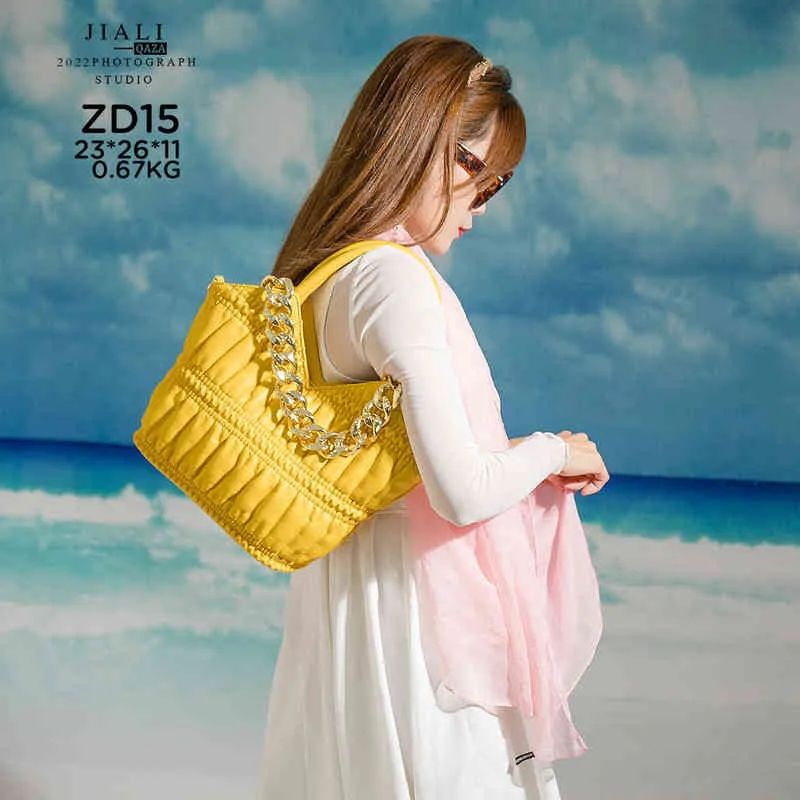 Borsa a tracolla a catena spessa dorata Borsa a mano a catena da donna in stile Pu New Fashion Style 220611