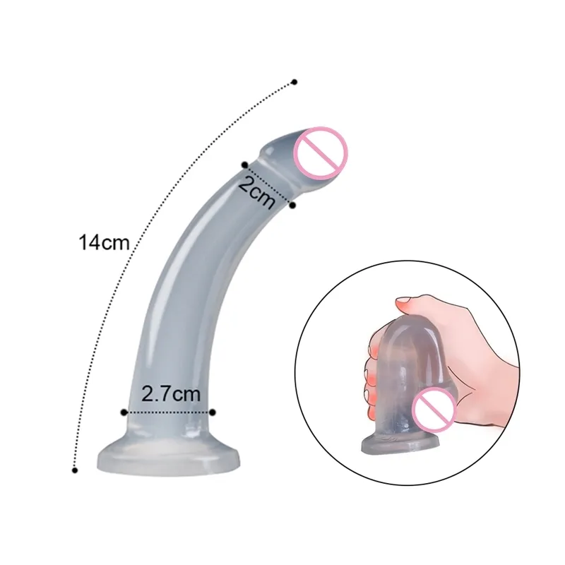 Erotisk gelé dildo realistiska vuxna leksaker mjuk strapon konstgjord penis sugkopp Stora kulsvibrator sexig för kvinna