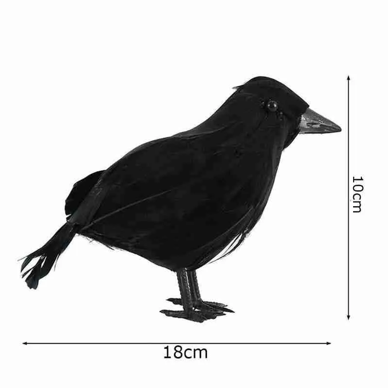 Halloween Crow Fake Bird Toys Ravens Prop Fancy Dress Decoration Props Artificial Simulation Black Animal Model 220817