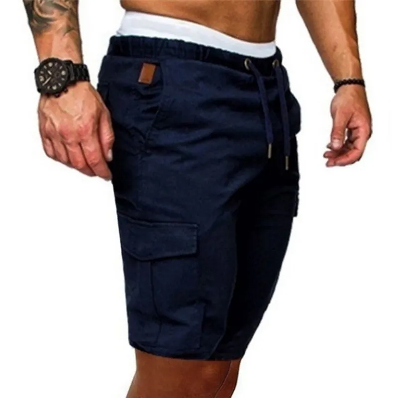 Moda masculino shorts de verão esportes de ginástica de ginástica calças de cargo calças de jogger masculino