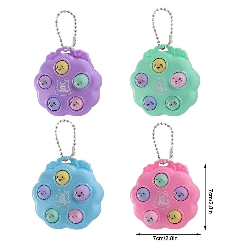 Kawaii bate um chaveiro de toupeira simples Dimple fidget placa portátil Antistress Toys de descompressão para crianças 220628