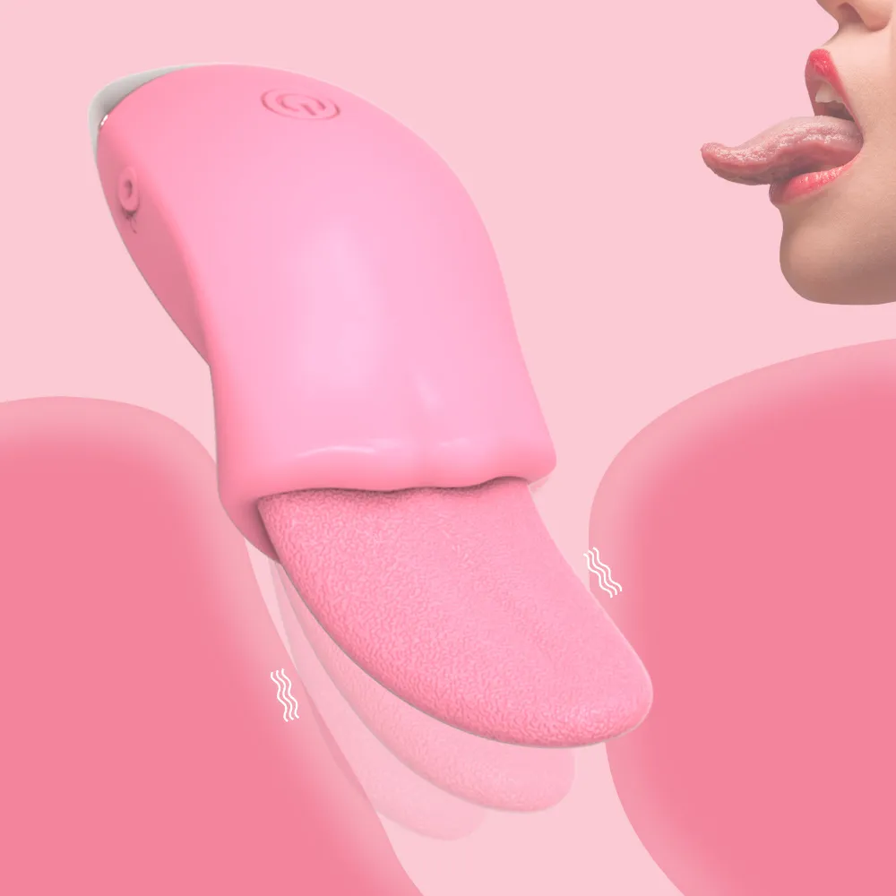 현실적인 혀 진동기 암컷 자위기 젖꼭지 마사기 성인 제품 G- 스팟 클리토