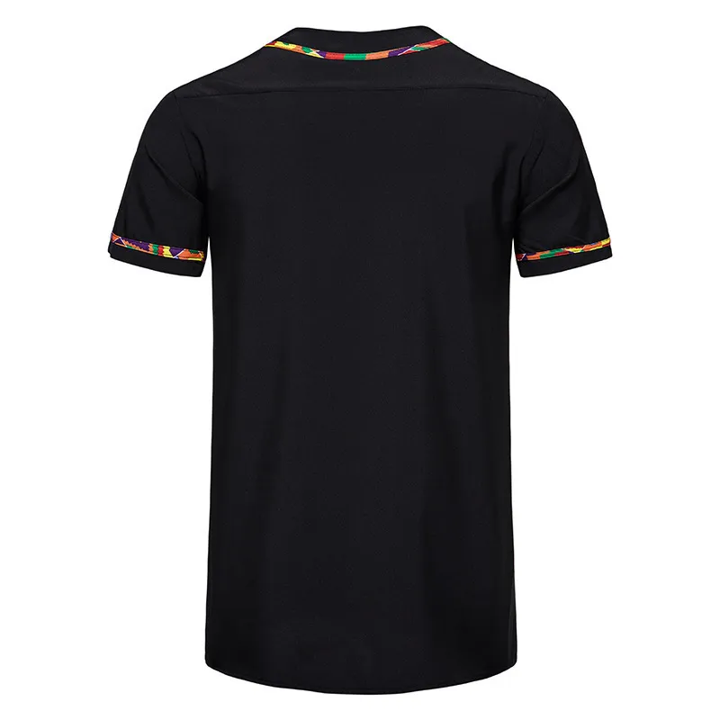 Mens Black Button Down Baseball Jersey Africain Dashiki Imprimer Baseball T Shirt Hommes Harajuku Hip Hop Active Team Sports Uniforms220622