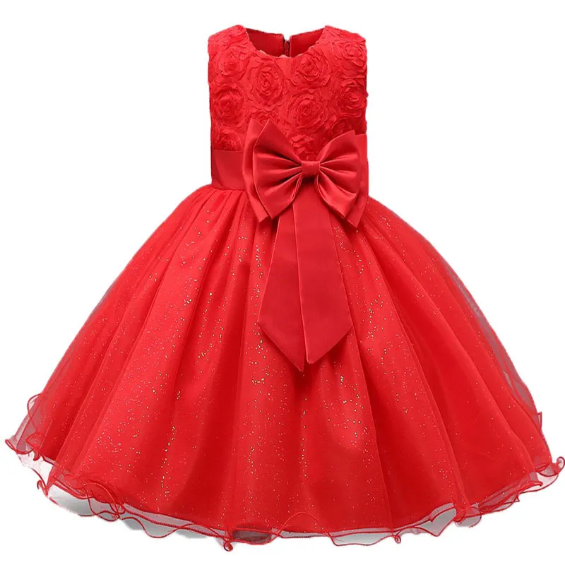 Babymeisjes pailletten bloem feest tutu jurk kleding kinderen meisjes bruiloft verjaardag jurk kleding baby kinderen kerstkostuum 220707