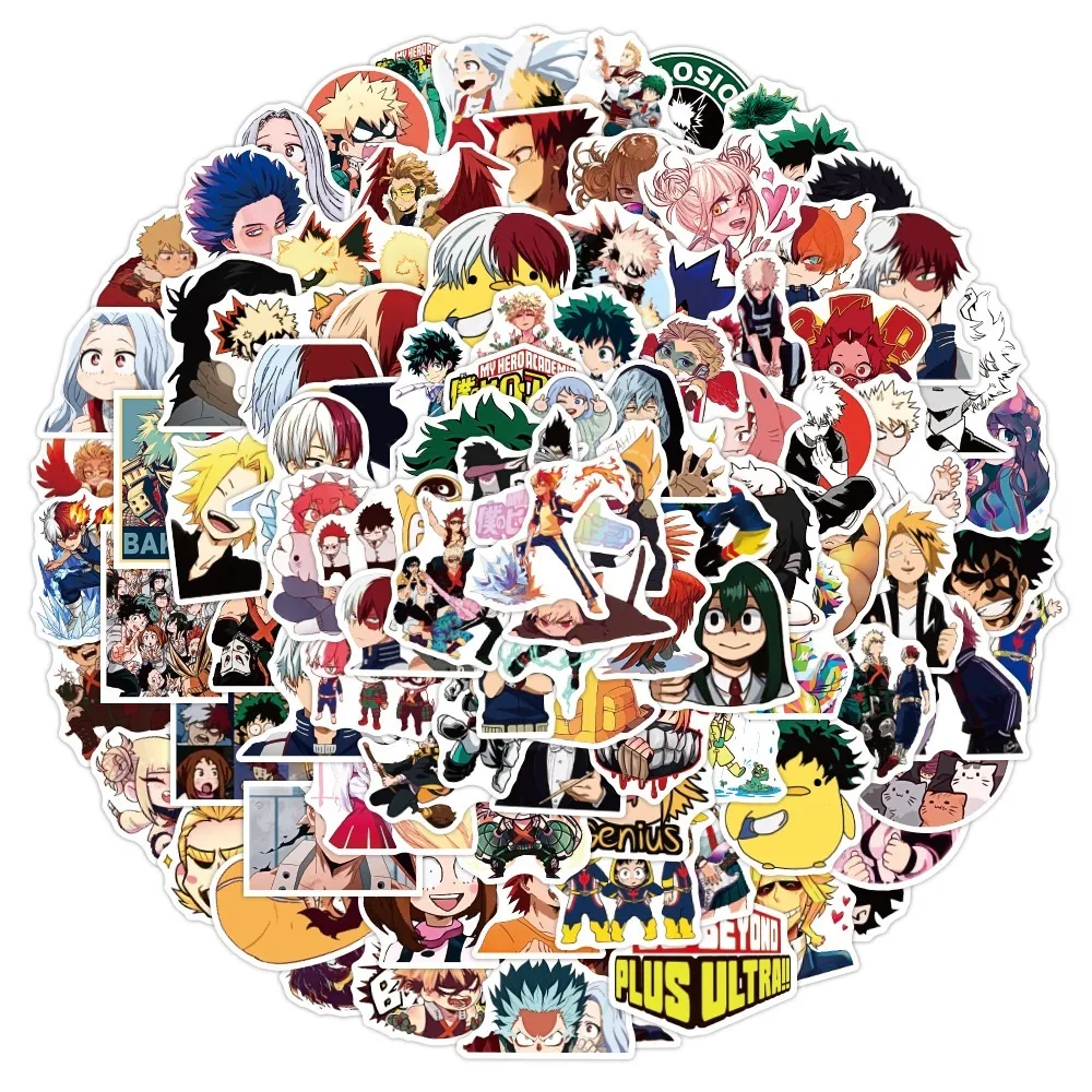 Vattentät klistermärke 50 anime klistermärken My Hero Academia Japanese Cartoon Vinyl Decals for Laptop Pad Skateboard Boku no Hero285n