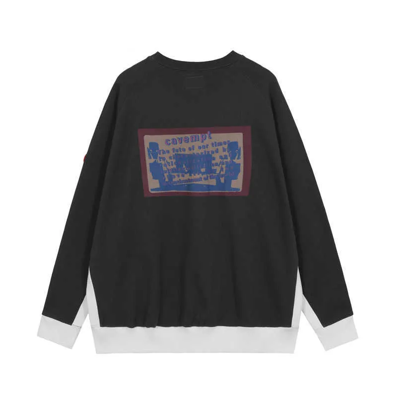 Heren Hoodies Sweatshirts Hoge kwaliteit Vintage CAVEMPT C.E Crewneck Heren 1 1 Mooi gewassen patchwork Sweatshirts Cav Empt Dames Hoodies Herenkleding