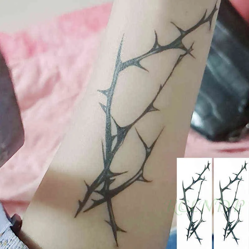 NXY Tillfällig tatuering Vattentät klistermärke Svart trädgren Design Fake Tatto Flash Tatoo Arm Hand Kroppskonst för Kvinnor Män 0330