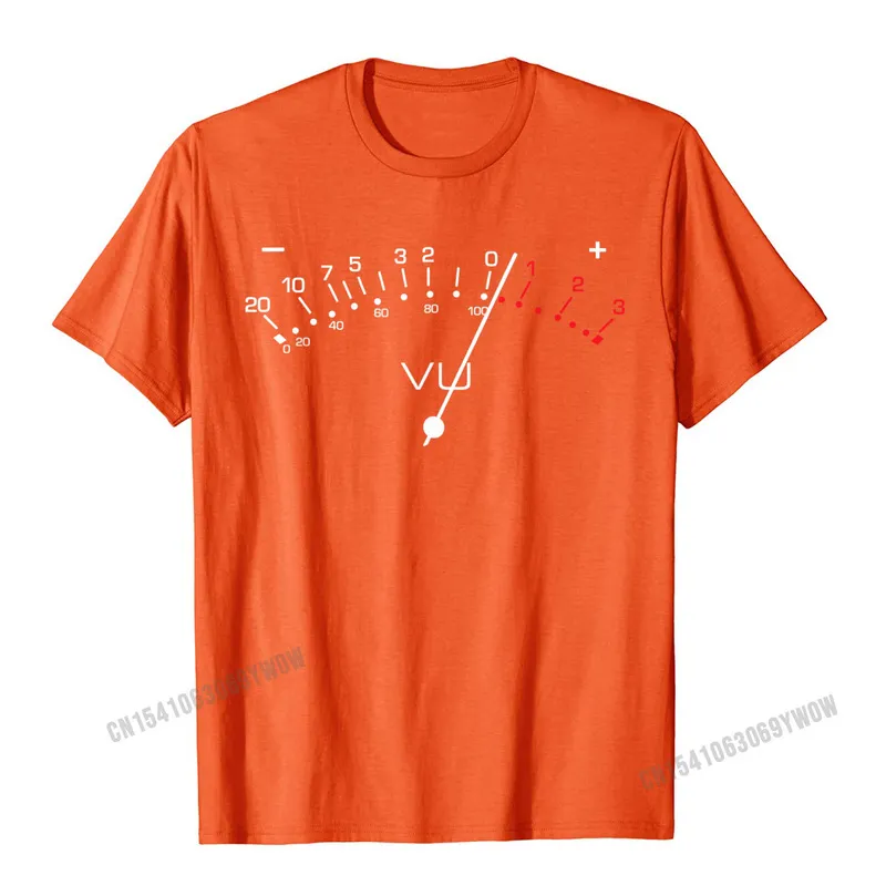 cosieClassic Short Sleeve Tops T Shirt Autumn Coupons O Neck 100% Cotton Fabric T Shirts Student T Shirt Casual VU Meter Sound Engineer DJ Hi Fi Analog Audio Lover Design T-Shirt__1080 orange