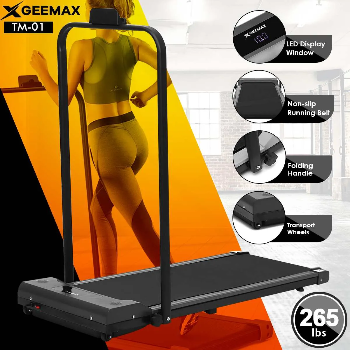 Treadmills Elétricos de 10km / H 2-em-1 Dobrável Máquina de Running Workout Walking Plug Us Plug Home Office Equipamento de fitness