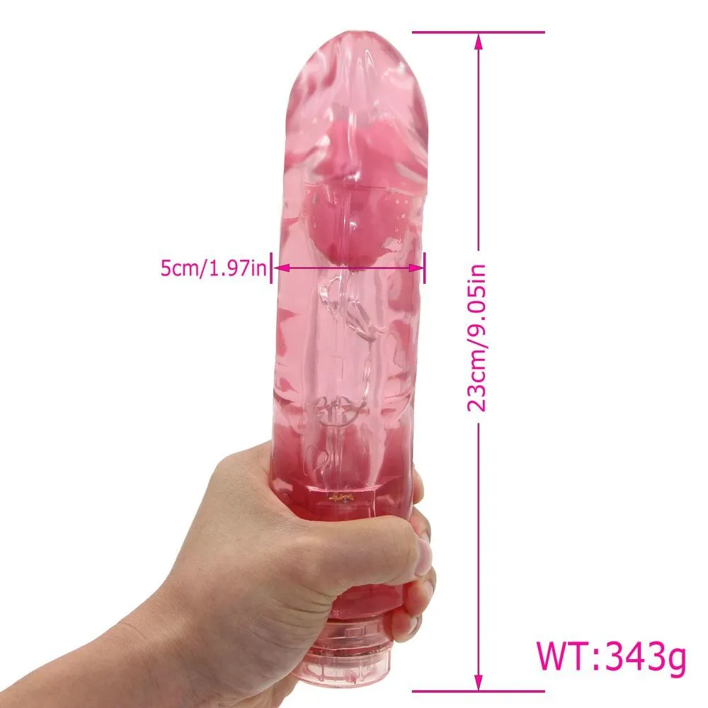 Grande spessore vibratore vibratore gelatina cazzo vibrante realistico pene enorme punto G giocattoli sexy donne adulti 18 negozio masturbatore femminile