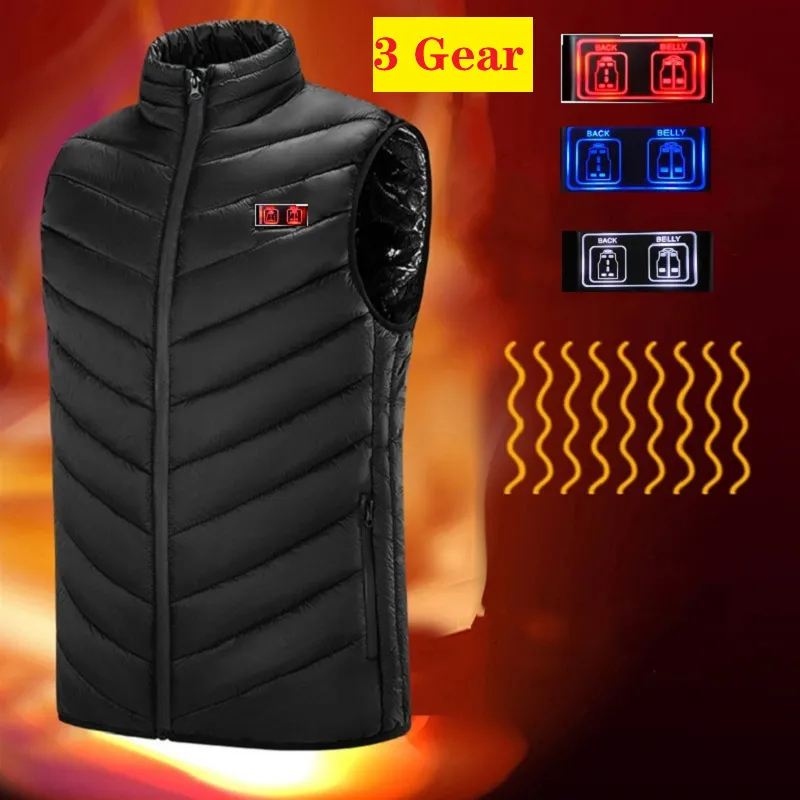 11 Alanlar Isıtmalı Ceket USB Erkekler Kadın Kış Dış Mekan Elektrikli Isıtma Ceketleri Sıcak Spor Termal Kat Giysileri Isıtılabilir Yelek 220812