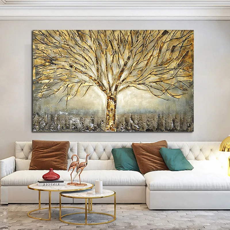 Oro albero della vita pittura a olio poster e stampe su tela immagini di arte astratta arte moderna della parete la decorazione del soggiorno di casa