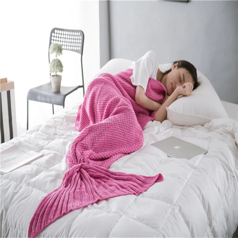 Morbido Snle Coperta a maglia het Throw Bed Wrap Sleeping Camping Sleepovers Coperte bambini adulti Bambini 220517