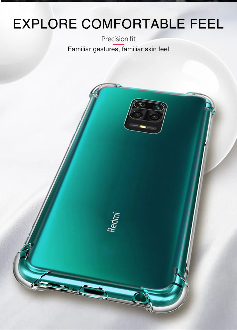 Caso de silicone à prova de choque para Xiaomi Redmi Nota 9 8 7 6 Pro Max 8A 9S Casos transparentes para Xiao Mi 8 9 Lite CC9 9T Capa