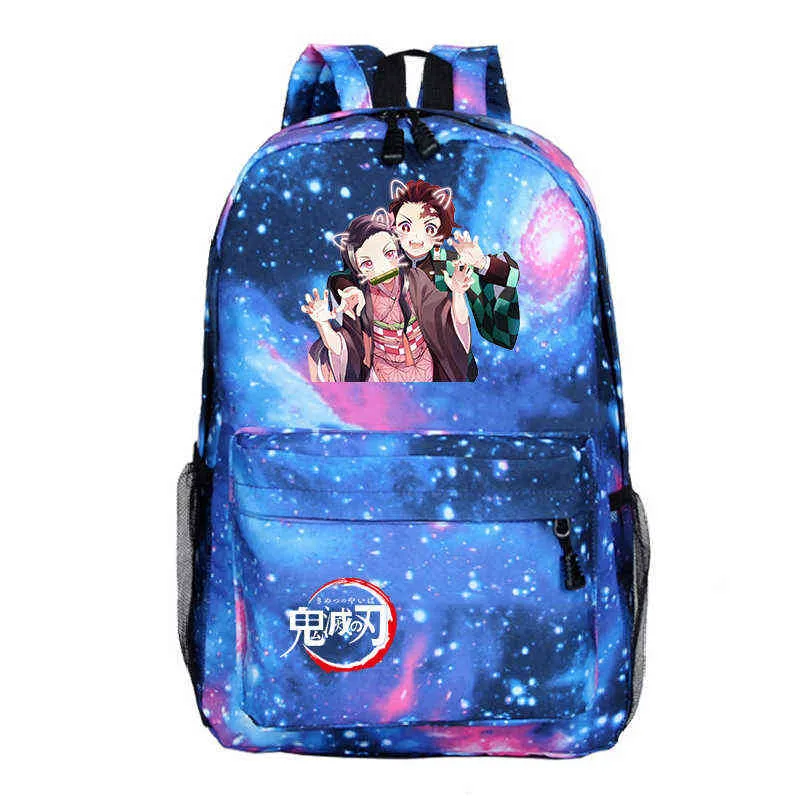 16 pouces démon Slayer sac à dos garçons filles dessin animé Anime sac d'école étudiants Kimetsu No Yaiba Bookbag adolescents voyage sac à dos cadeau