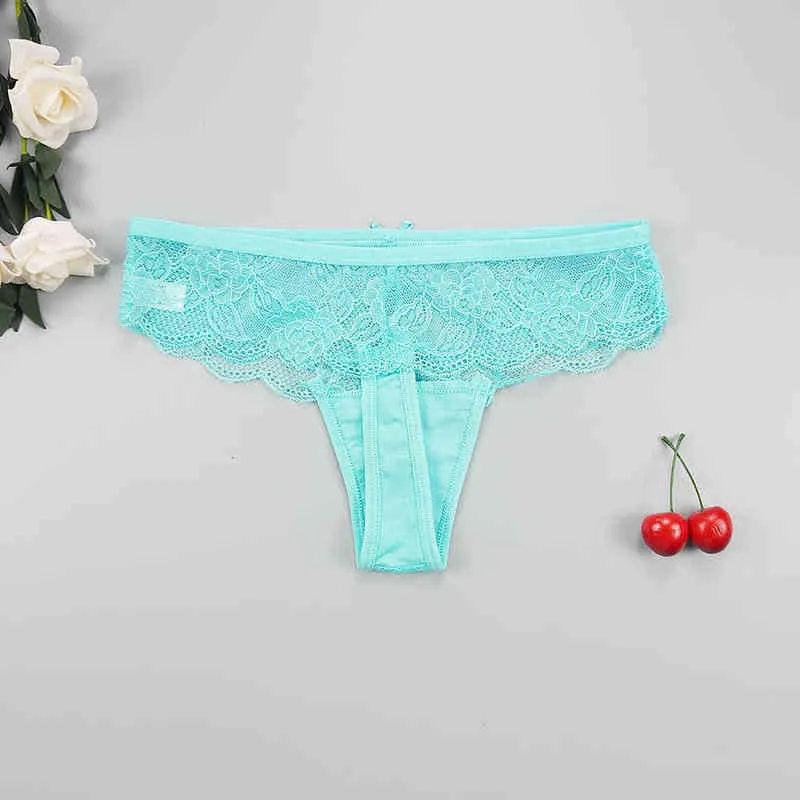 6 Stück/Parteien Spitze Tangas Höschen Frauen Sexy Unterwäsche Transparent Nahtlose Tanga Baumwolle Low Rise Unterhose G-Strings L220801