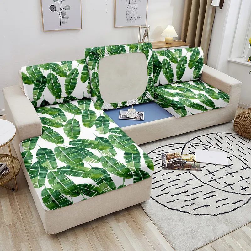 Housse de coussin de siège de canapé extensible Tropical s pour salon protecteur de meubles de chaise élastique amovible 220615