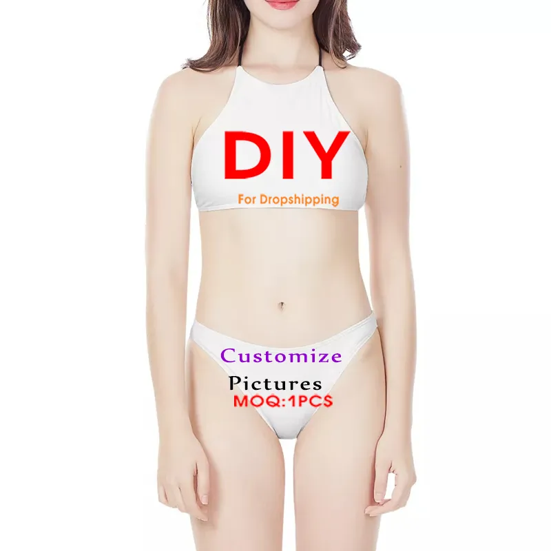 NoisyDesigns Women Bikinis Set Custom Your Po Image 3D Print Sexy Two Pieceswearwear Swimth Summer Beach Bathing Suit Drop 220616