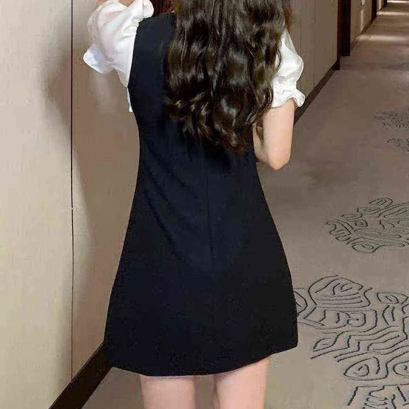 black dress big bowknot patchwork reception thin waist skirt celebrity temperament new summer style