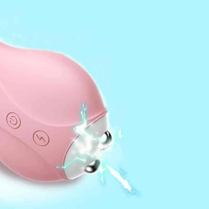 NXYバイブレーターの電気ショックの小さなかわいいウサギ2本のヘッドシリコーンジャンプ卵の振動子0406