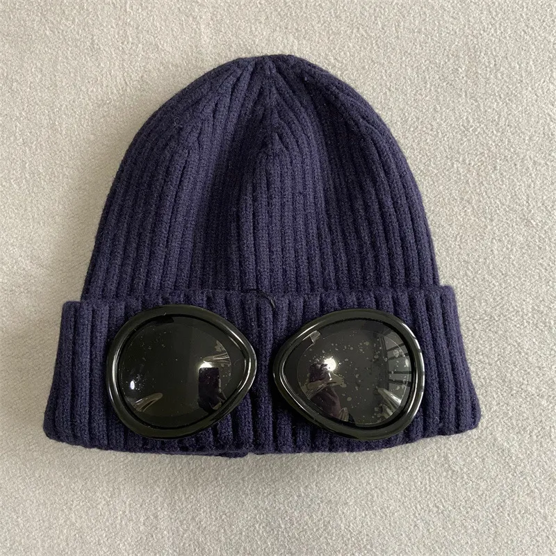 Hut Zwei GOGGLE Beanie Cap Männer Frauen Wolle Gestrickte Gläser Caps Outdoor Sport Hut Paar Beanies289i