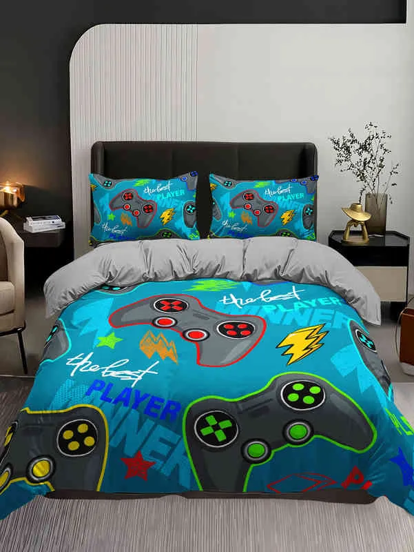 Gamepad Bedding Set с роскошной одеждой для одежды геймер Queen King Soft Quilt Kids спальня