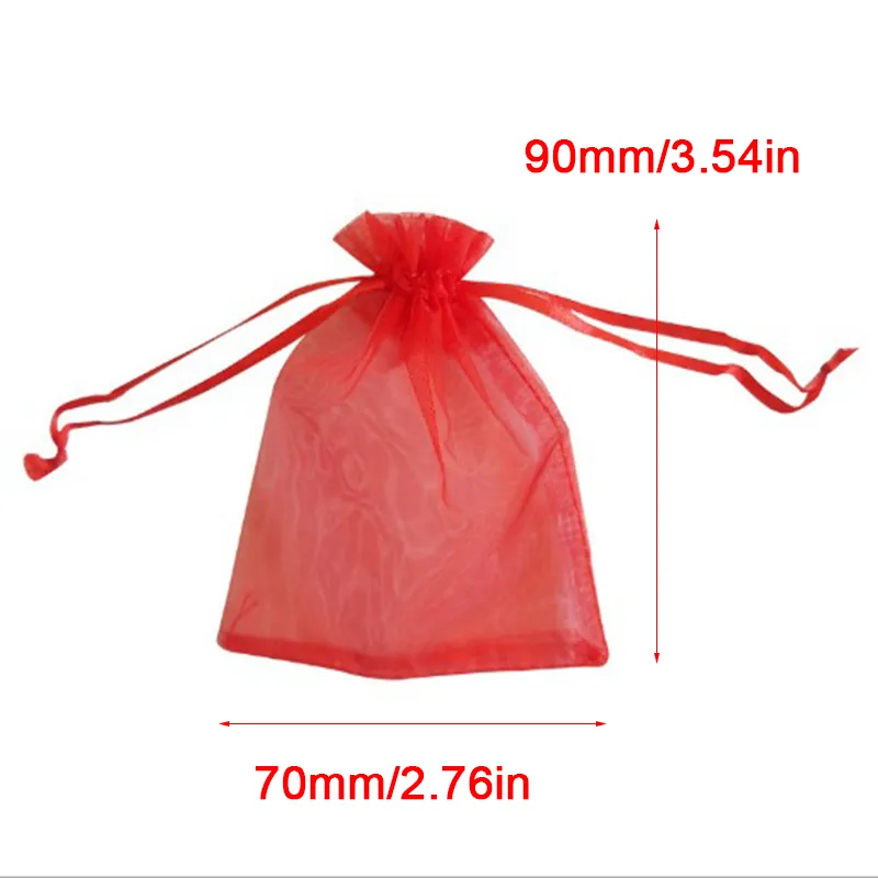 lot Organza Tulle Drawstring Bag Packaging Display & Jewelry Pouches Wedding Gift 220704