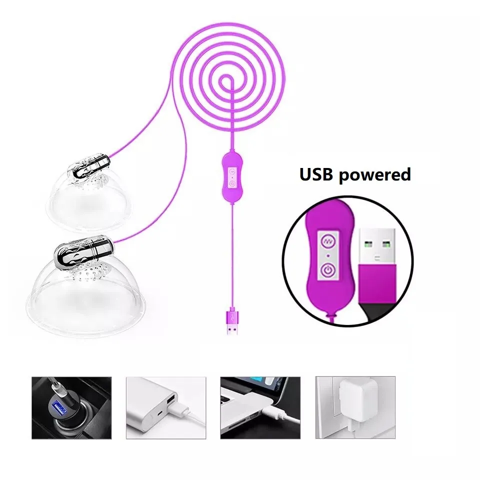 Vibrator tunga slicka bröstvårtan sugkoppar elektrisk pump bröst förstora massager sexig leksak för kvinna 18+ butik