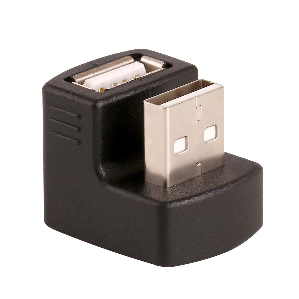 Adaptateur USB 2.0 coudé à 180 degrés Un adaptateur de connecteur d'extension mâle à femelle pour ordinateur portable