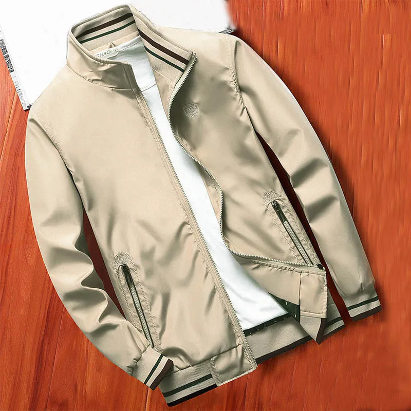 Mantlconx bahar erkek ceket ceketleri gündelik düz renk s stant yaka iş markası giyim erkek dış giyim 220810