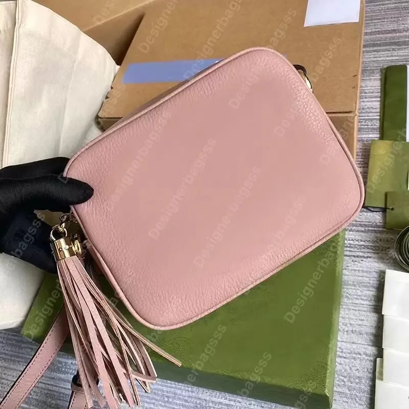 Soho Małe skórzane worki dyskotekowe designerka kamera torby na ramię oryginalne skórzane kobiety messenger crossbody frędzle torebki siodle EM289B