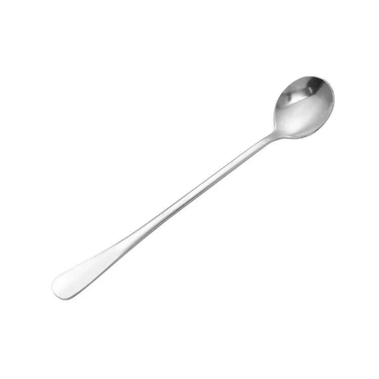 Cuillère de cuisine en acier inoxydable, cuillère à soupe pour manger, mélanger, remuer, vaisselle à Long manche 220509