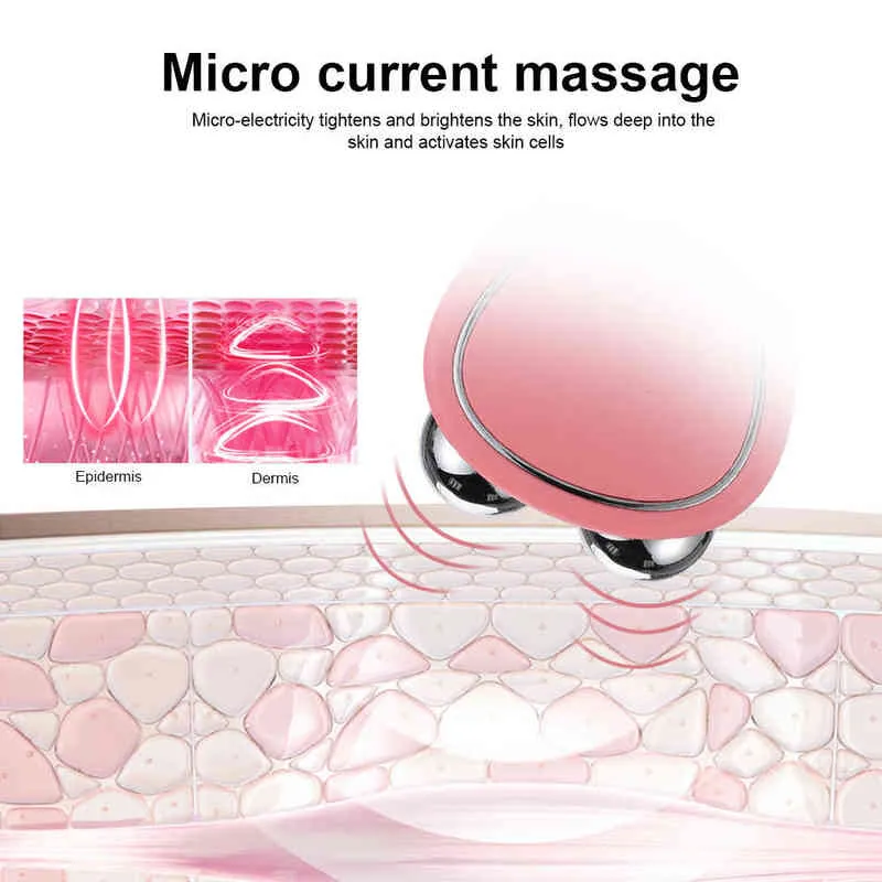 EMS Electric Facelifting Device Face Face Massager MicroCurrent Strumento di bellezza Mini Strumento Mini Ringiovanimento della pelle 2205134811228