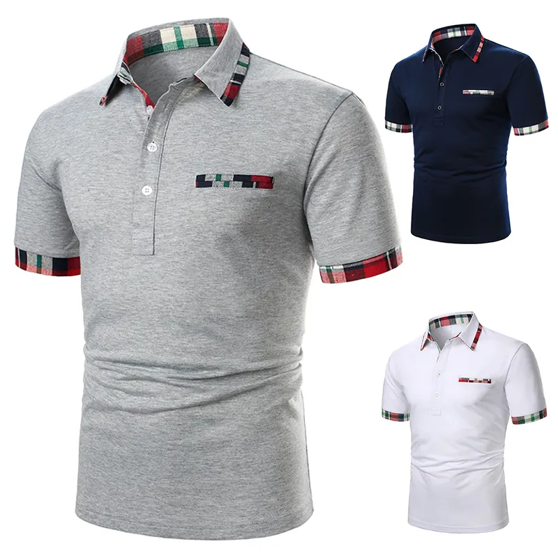Men T-shirt Men Short Sleeve T-shirt Plaid matching T-shirt Business Wear Clothing Casual Fashion Men Tops 220323
