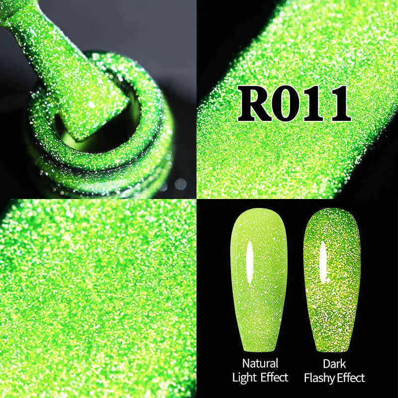 NXY Gier nail Żel Neon Odbijający Glitter Polski Fluorescencja Pomarańczowy Niebieski Zielony Semi Stałe Soak Off UV LED Art 0328