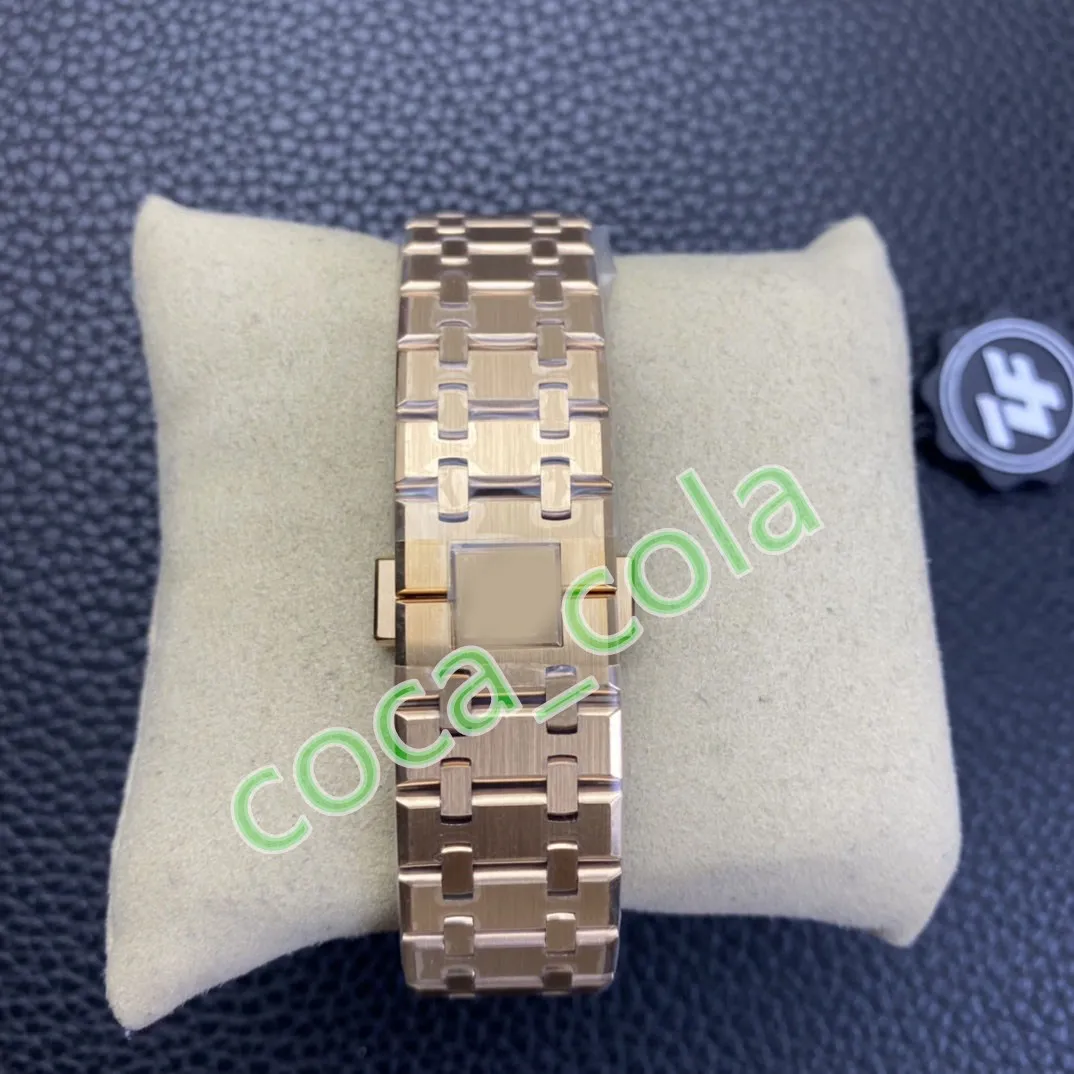 zf fabriek Horloge 41mm CAL 4302 Automatisch 15500 Rose Goud Heren Armband Zwarte wijzerplaat Heren Watch278v
