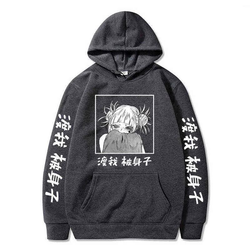 Kawaii Japanese Anime My Hero Academia Hoodies Homem Himiko Toga Graphic Harajuku Pullover Tops G220429