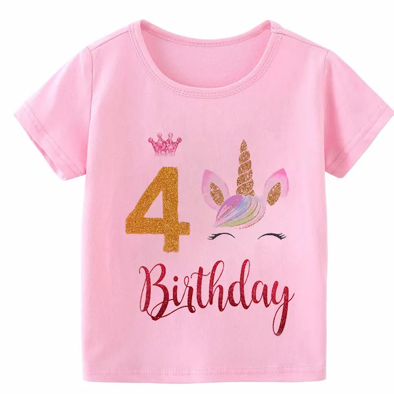 Neuheit Design Kinder T-shirt 1 9. Geburtstag Kostüm Grafik Mädchen T Shirt Sommer Casual Lustige Jungen T-shirts Tops 220620