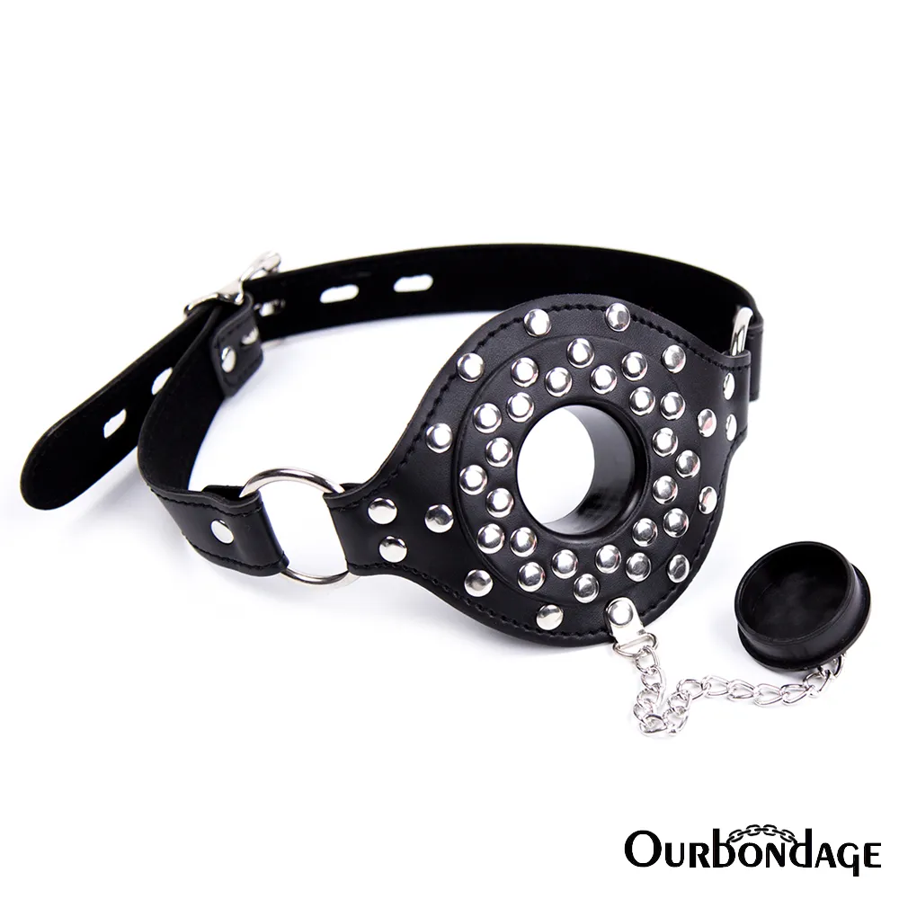 ourbondage Pu Leather Strap Proczle Muzzle Gag Stopper BDSM BONDAGETTS MASK EROTIC SEXY TOYS FOR MEN