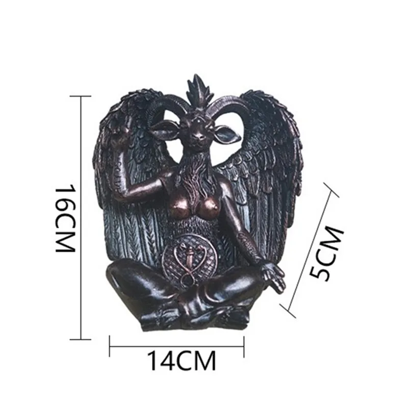 Satan Geit Baphomet Standbeeld Hangende Deurklopper Plaat Muur Decor Plaque Hars Ambachten Religieuze Ornamenten Sculptuur 220816327f