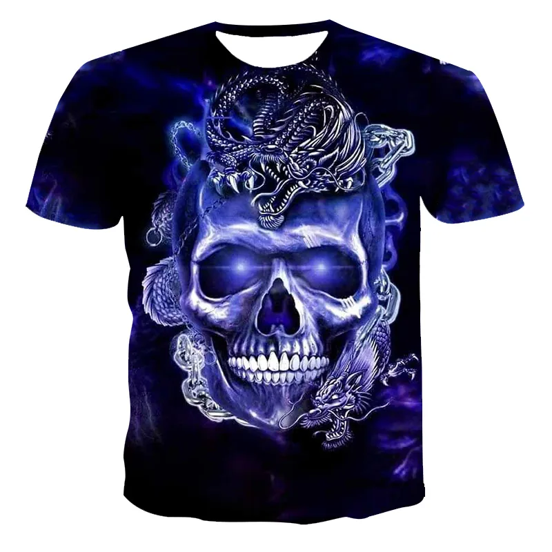Лето 3 D футболка мужская одежда для мальчика детского черепа Смерть с коротким рукавом мода o geal wear wear Cool настраиваемая 110 6 XL 220623