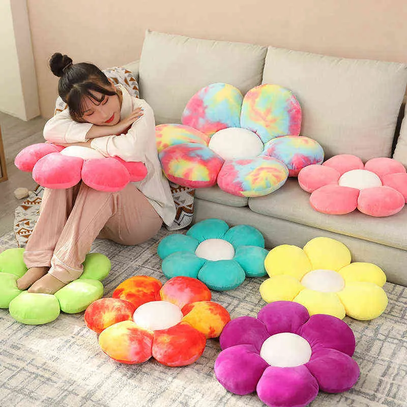 Belle Coloré Fleur De Pêcher Fleur En Peluche Oreiller Jouets Doux Plante En Peluche Pop Chaise Coussin Canapé Enfants Amoureux Cadeaux D'anniversaire J220704