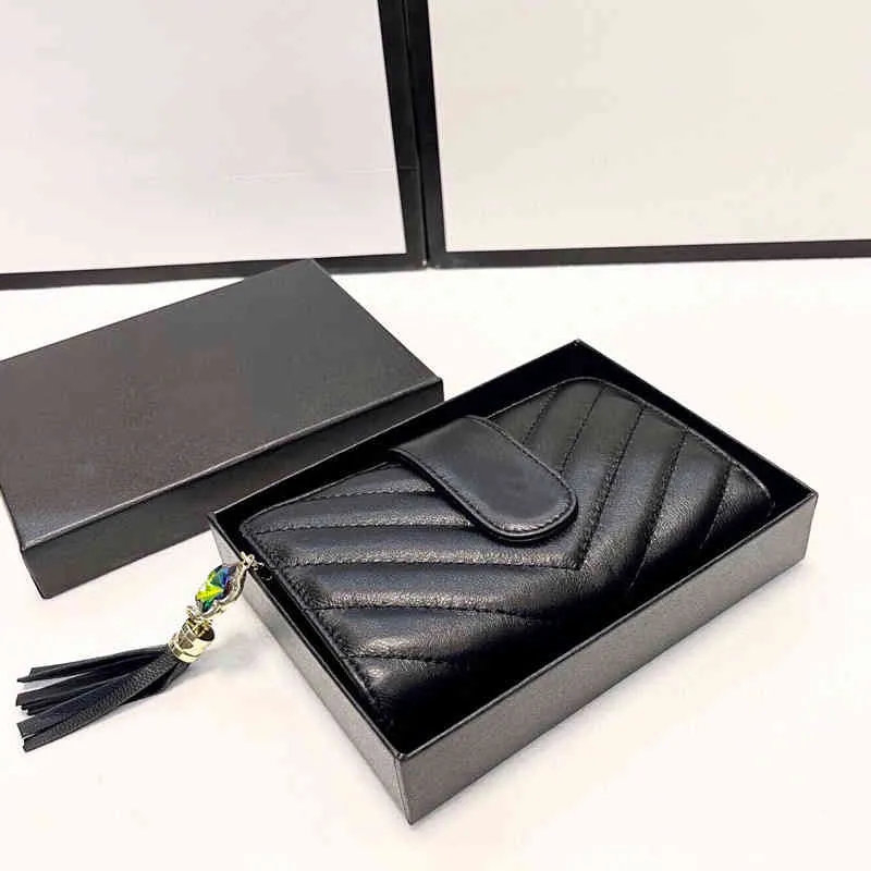 古典的なビンテージ財布ユニセックスバッグレザー高級デザイナーブランド財布タッセルデコレーションカードホルダー220325