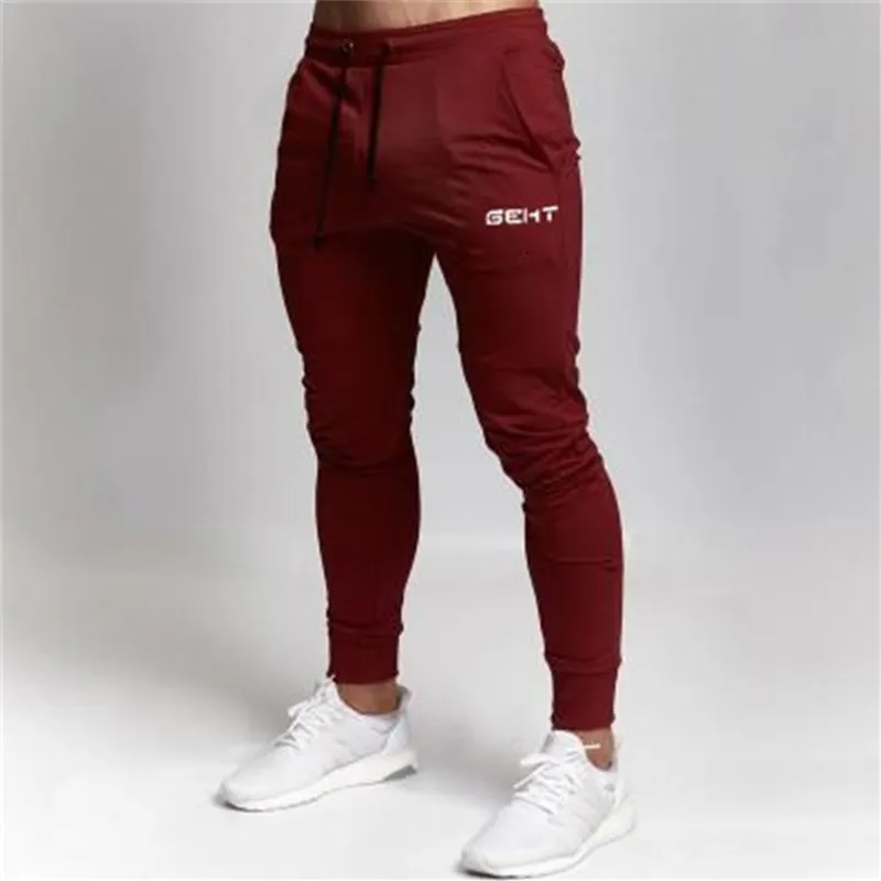 Moda spor salonları joggers fitness rahat uzun pantolon erkekler egzersiz sıska eşofmanlar jogger eşofman pamuk pantolon 220629