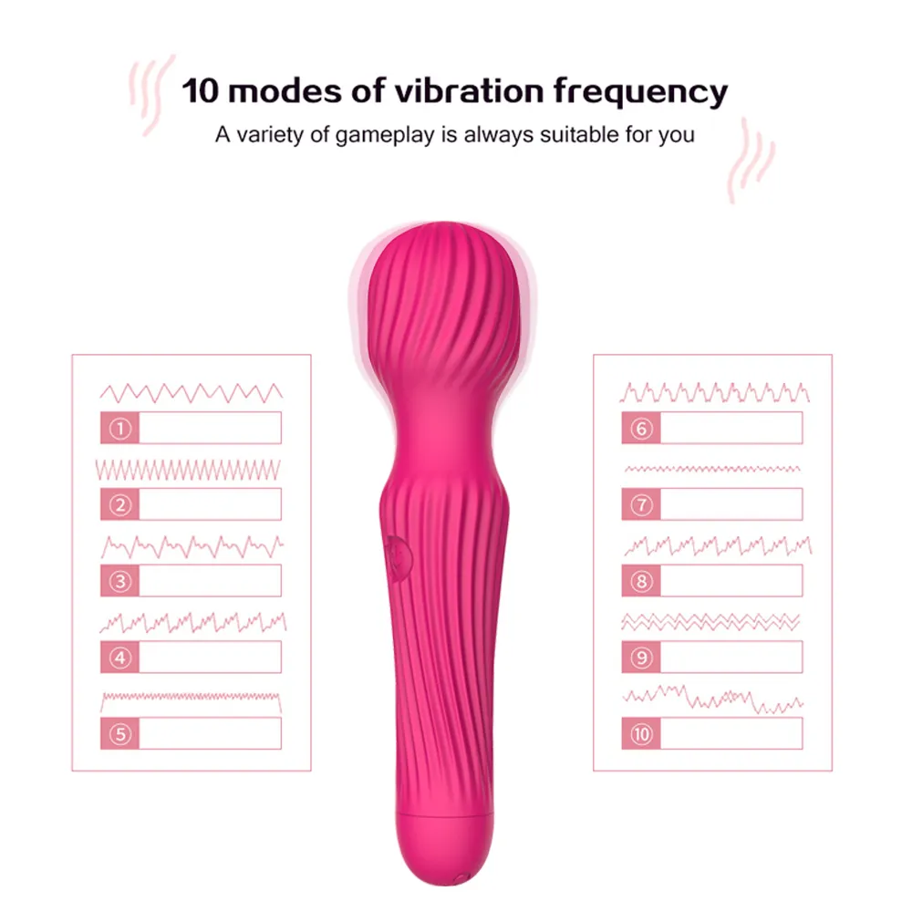 10 lägen G-Spot Vibrators AV Wand Vagina Massagers Clitoris Stimulation Sexig Toys Shop For Women Adult Par Female Masturbators