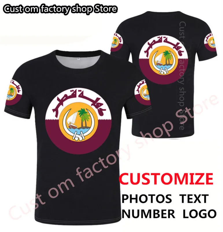 STAAT KATAR T-Shirt DIY kostenlos nach Maß Name Nummer Qat T-Shirt Nation Flagge qa arabisch arabisch Land Druck PO Text Kleidung 220609